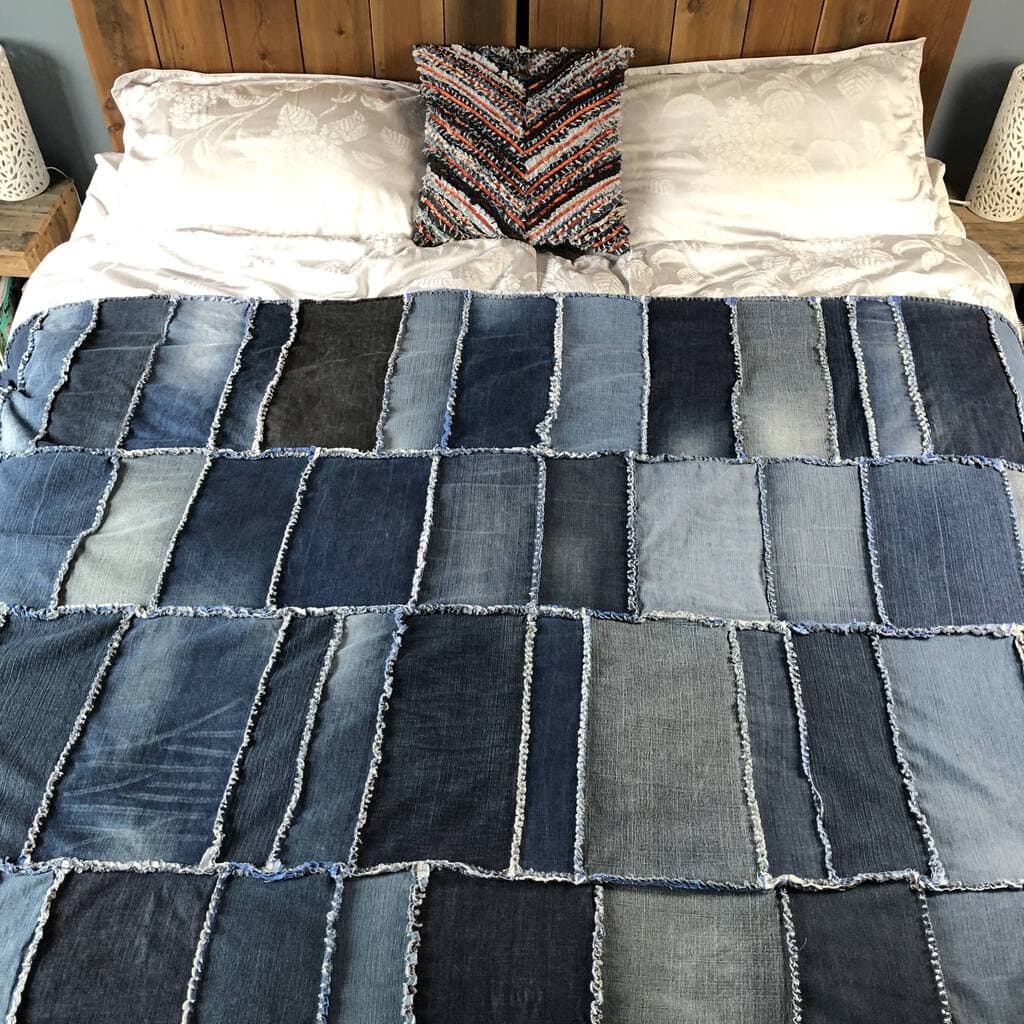 How to make a Rag Quilt DIY Denim Quilt VickyMyersCreations