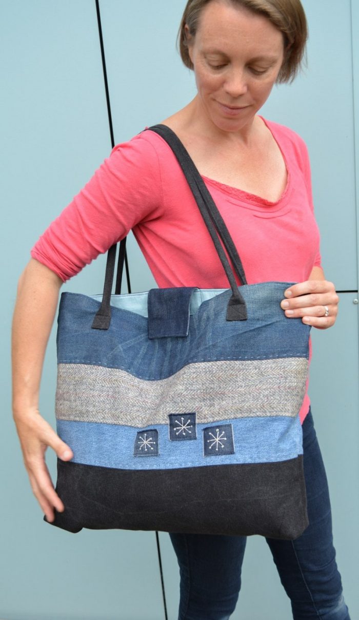 Denim Tote Bag Made From Recycled Jeans Jeans Handbag Denim 