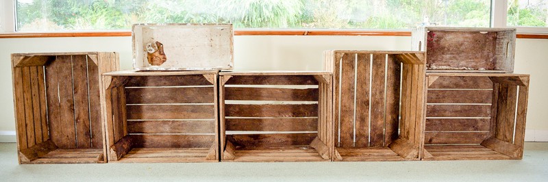 Apple crates as DIY Storage solutions