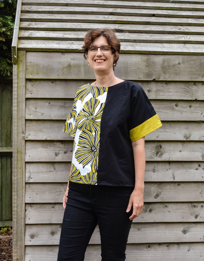DIY Dress refashion into a kamino top. Learn how to create your pattern and transform your dress into a stylish top - a fun refashion.