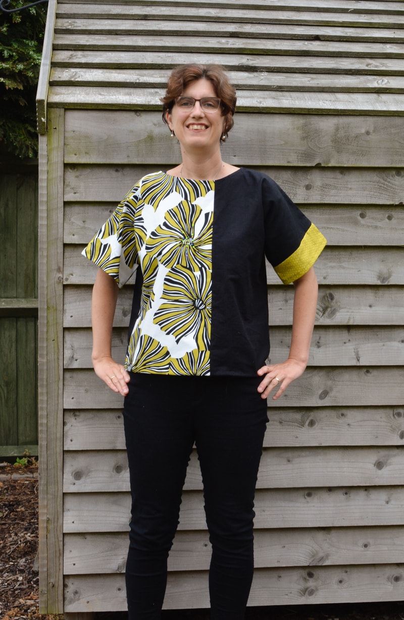DIY Dress refashion into a kamino top. Learn how to create your pattern and transform your dress into a stylish top - a fun refashion.