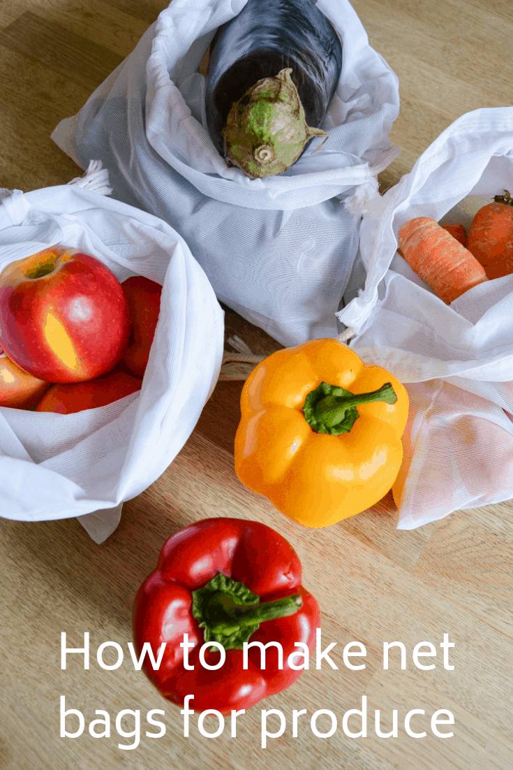 Reduce your personal single use plastic by spending thirty minutes whipping up net produce bags. How to make net bags for fruit and vegetables.