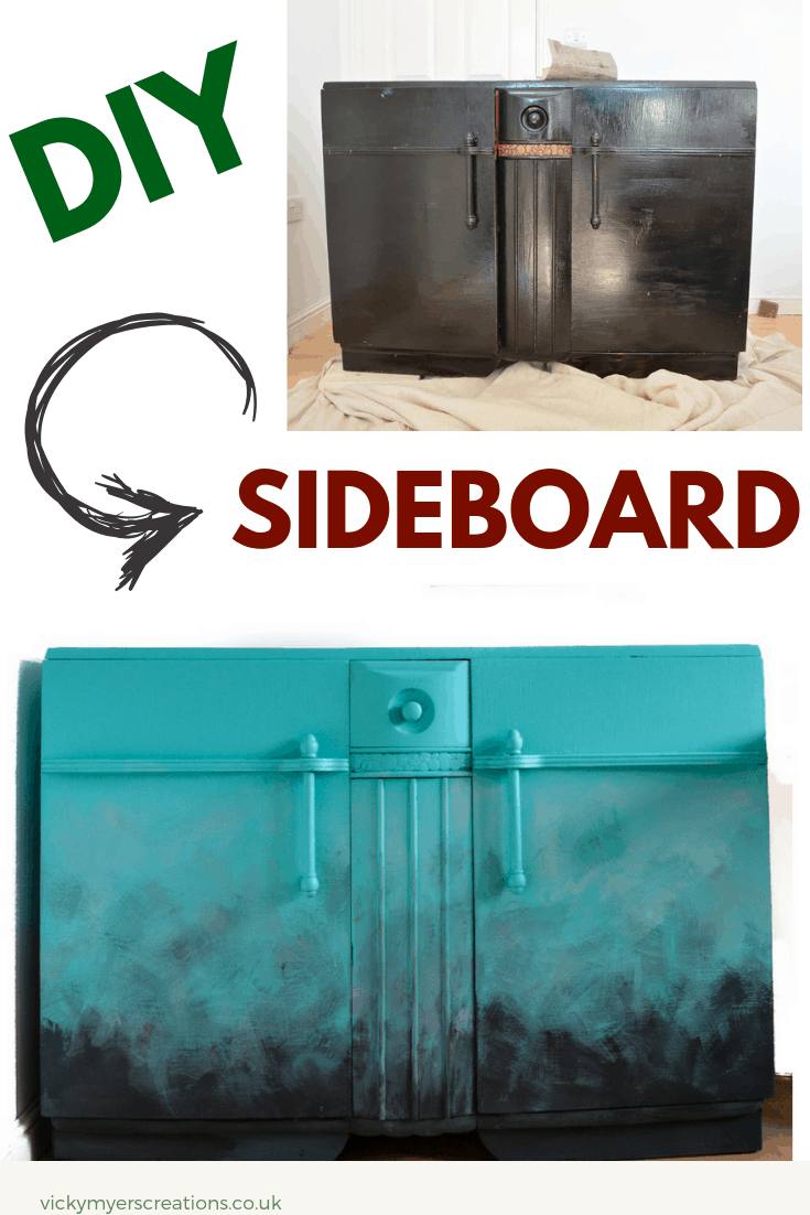 Stuck for ideas for your old sideboard? Use fusion mineral paint to create a stunning ombre effect, its easy! Have a go, photo and video tutorial sharing with you the before and after #upcycleideas #furnitureDIY 