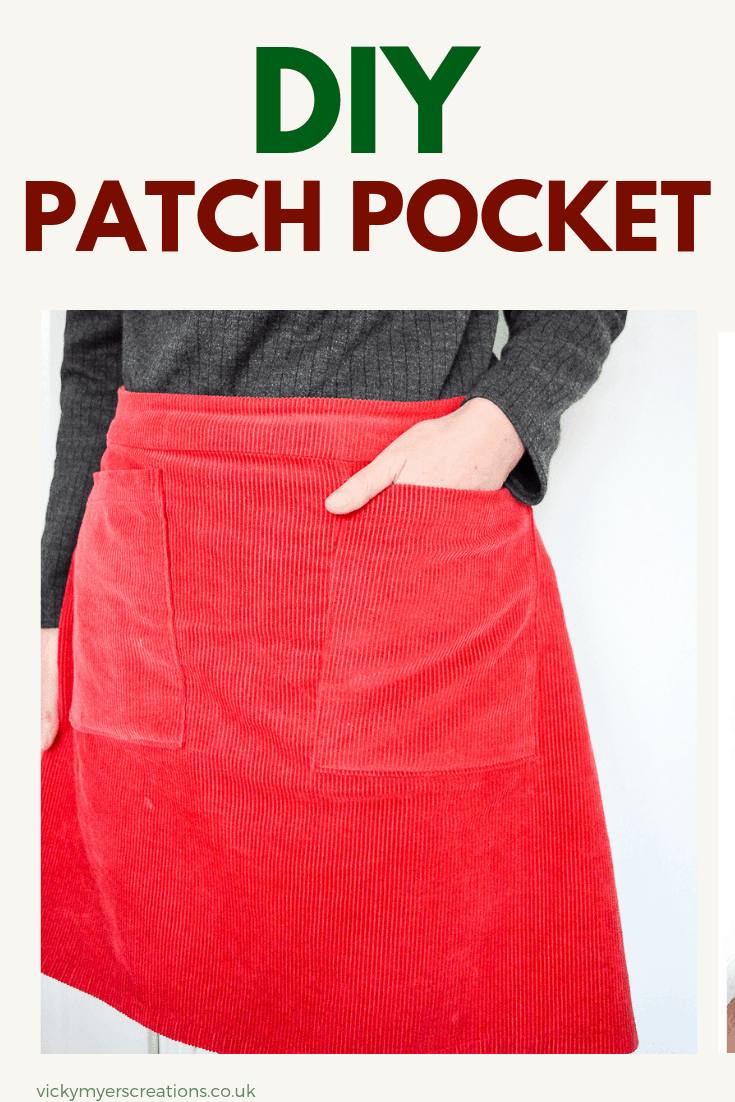 Do you see a garment of clothing, then work out how to sew your own? Learn how to pattern hack a skirt with large pockets. Make your own patch pockets with this easy tutorial #patchpockettutorial #patchpocketideas 