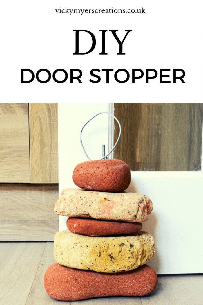 Learn how to make a heavy weight brick DIY handmade door stoppers #DIY #Doorstopper