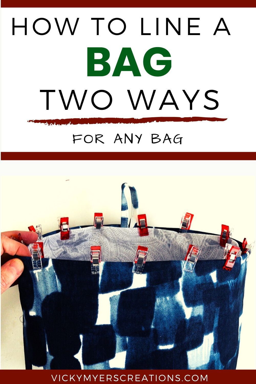 How to line a bag: two easy ways of lining a bag for the simplest to the most complicated bags and purses.