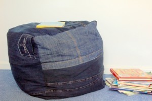 Recycled Denim Foot Puff