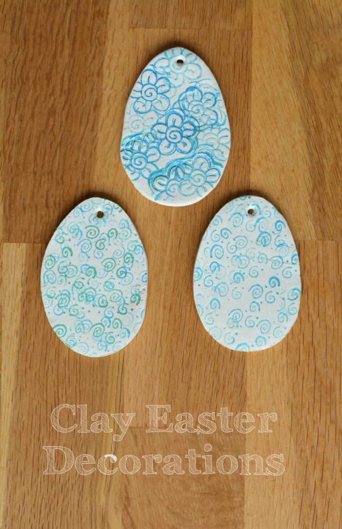 Easter Eggs Decoration, Clay Stamped Easter Egg Tree