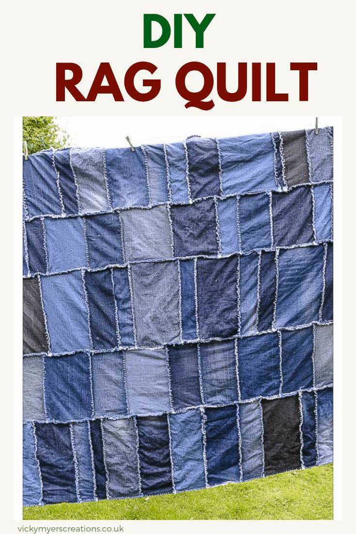 Do you have a big pile of old jeans? Looking for ideas and tutorials to upcycle them? learn how to make a denim rag quilt with great instructions. #ragquilt 