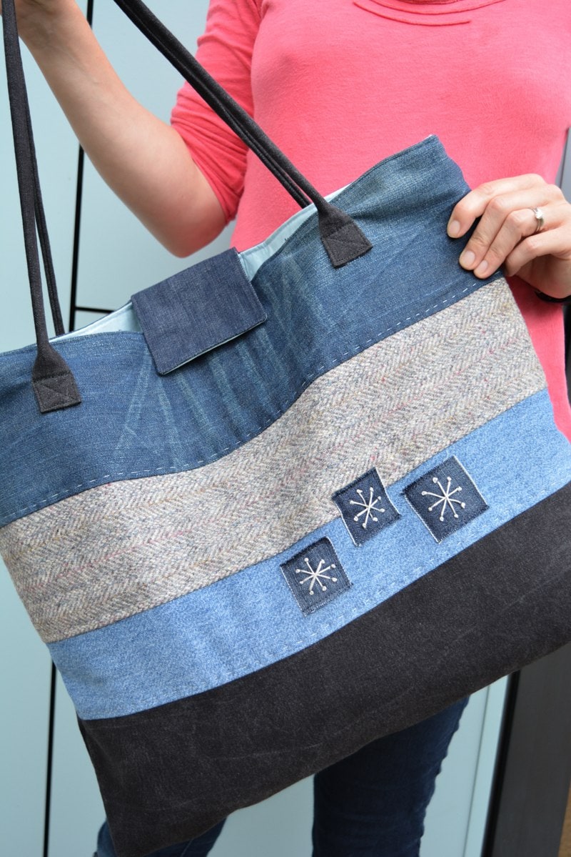 How to make a large denim tote bag - vicky myers creations