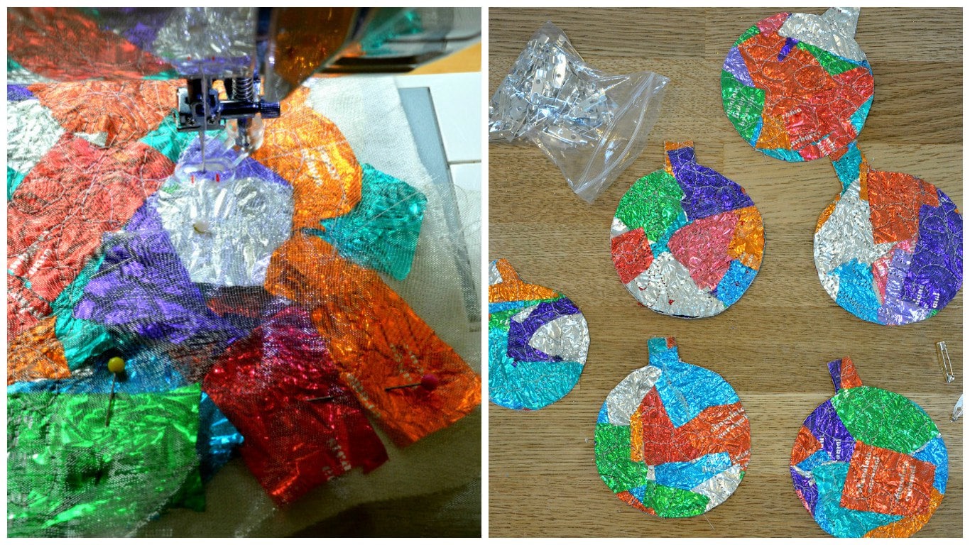 Sweet wrapper baubles, Homemade Ugly Christmas Sweater Ideas, DIY Christmas Jumpers