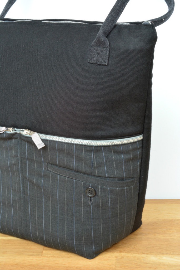 Recycle trouser bag - upcycled some trousers into a stylish work bag