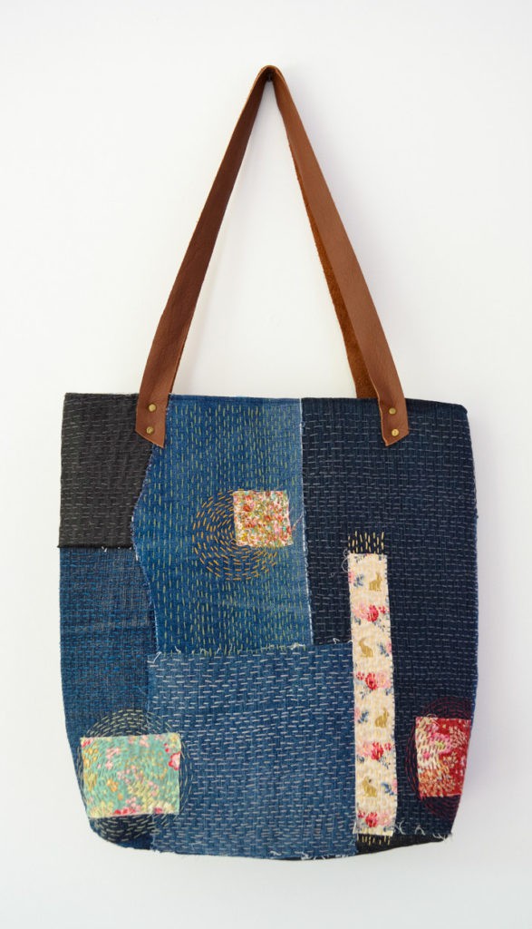 How to make a Sashiko Denim Tote Bag - vicky myers creations