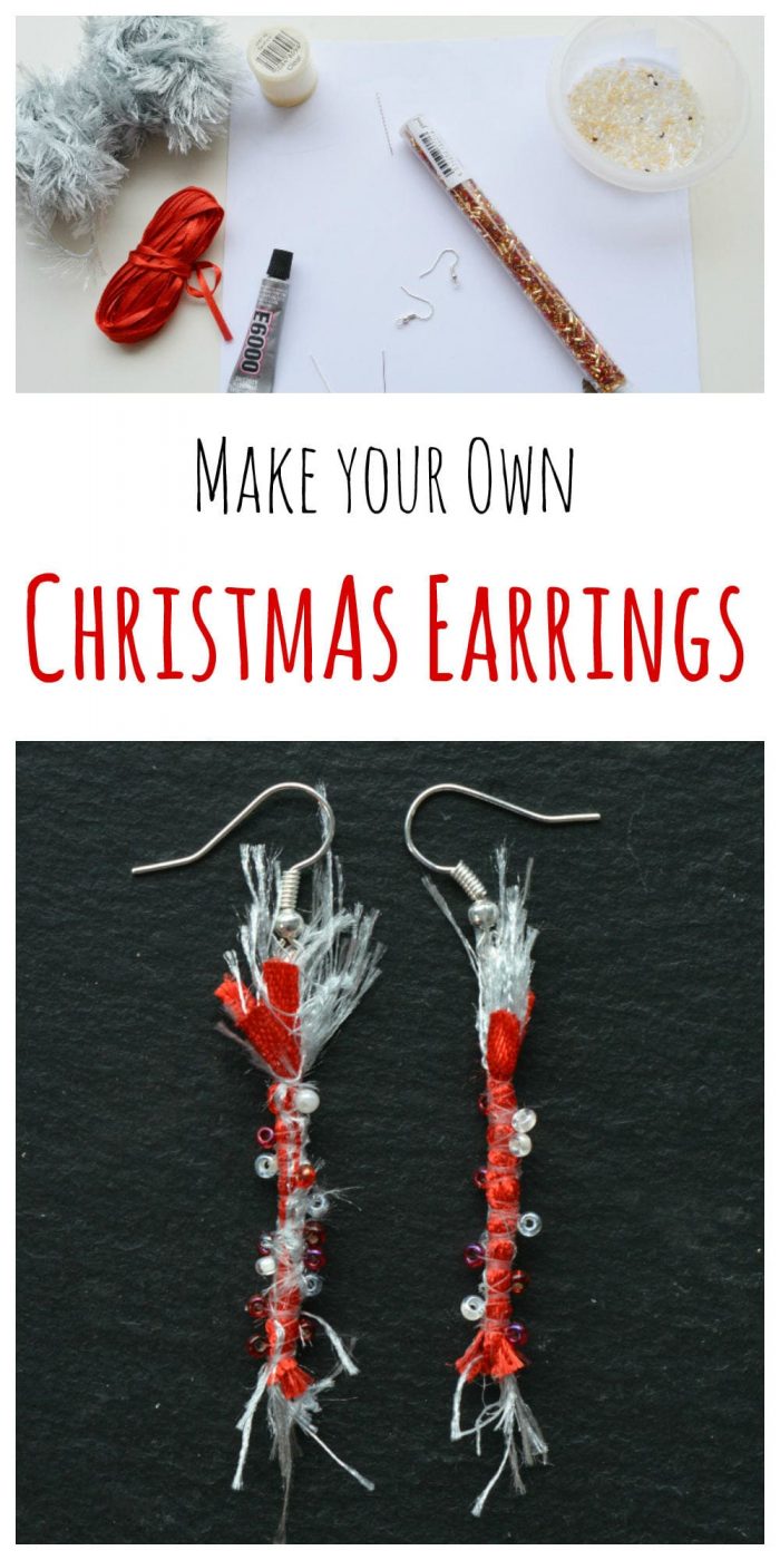 Transform your ribbons into Christmas earrings