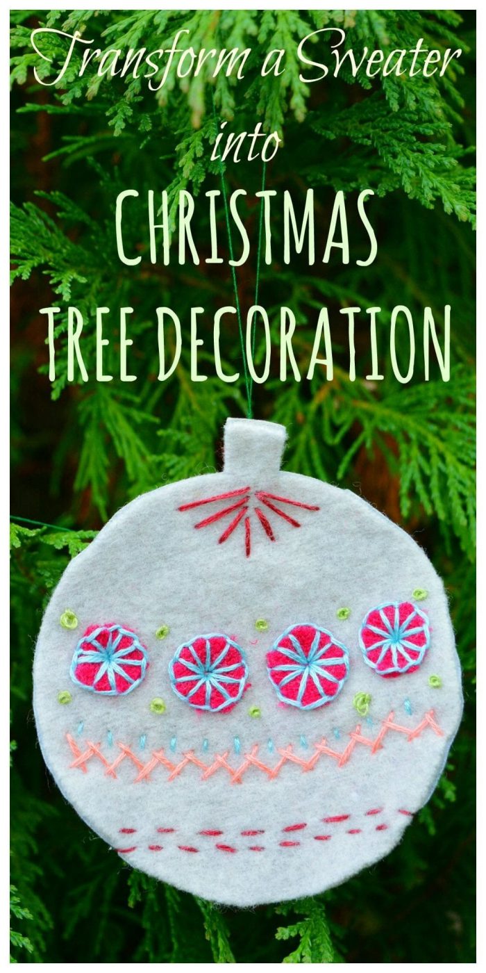 Recycled jumper transformed into Christmas decorations #12DaysofChristmasDIYChallenges