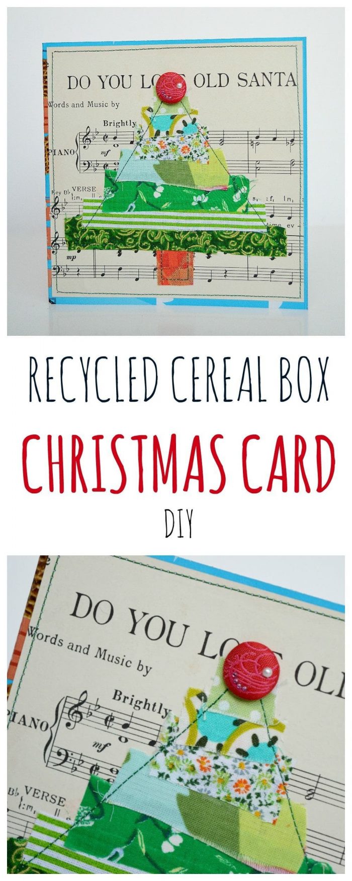 Turn cereal boxes into Christmas cards