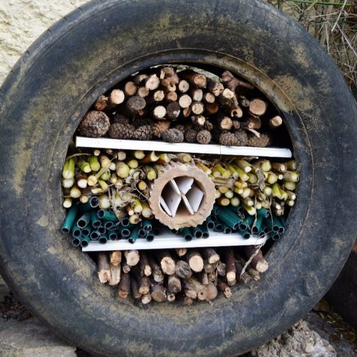 How to make a recycled tyre bug hotel (post sponsored by Volkswagen)