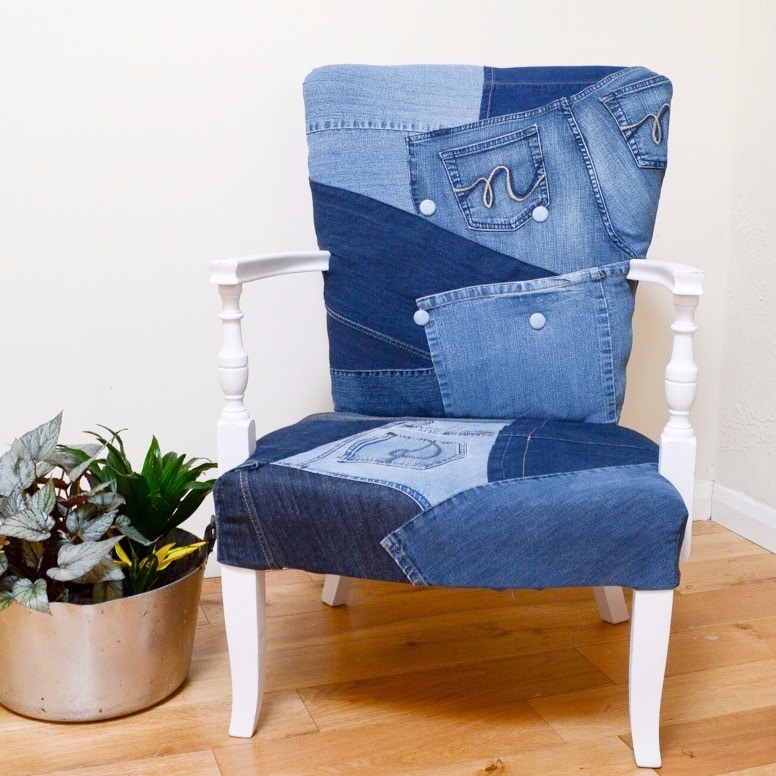 Denim Upcycled Bedroom Chair