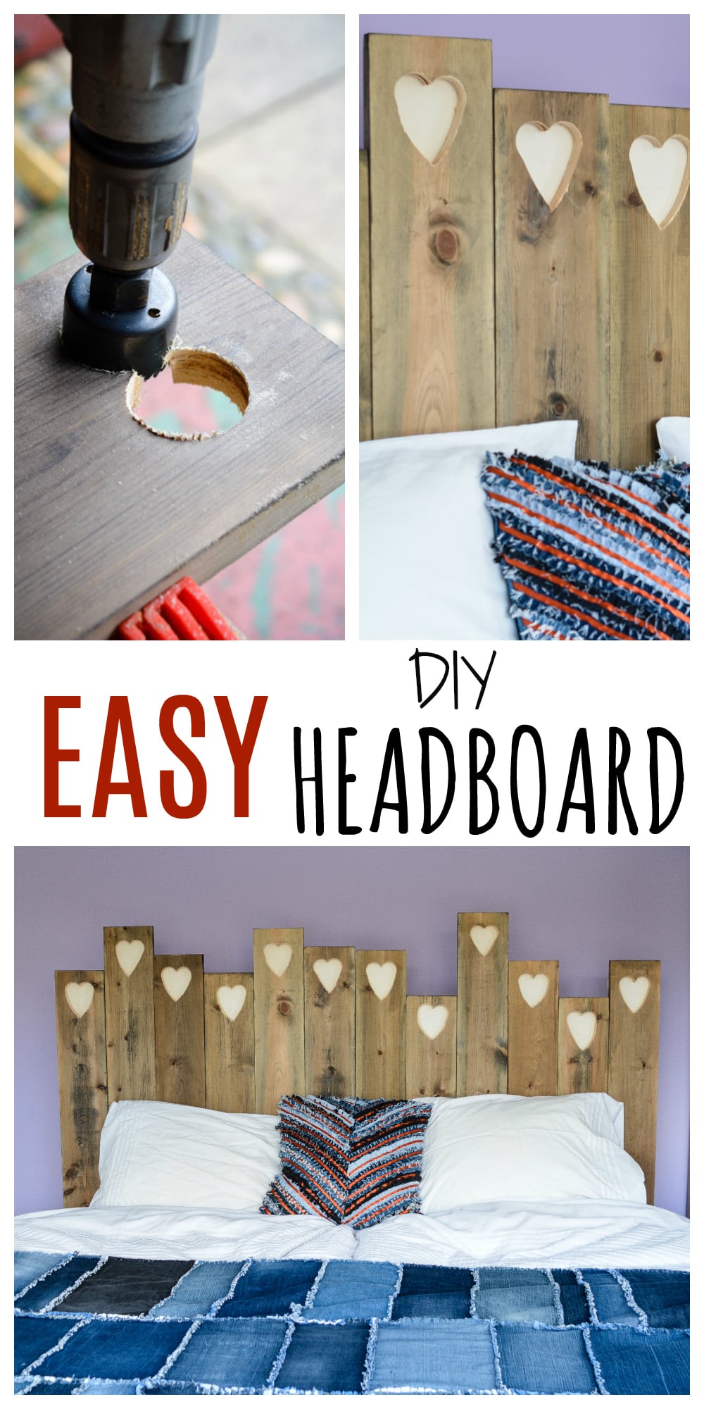 Easy DIY Headboard, transform old planks of wood into stylish headboard, tutorial