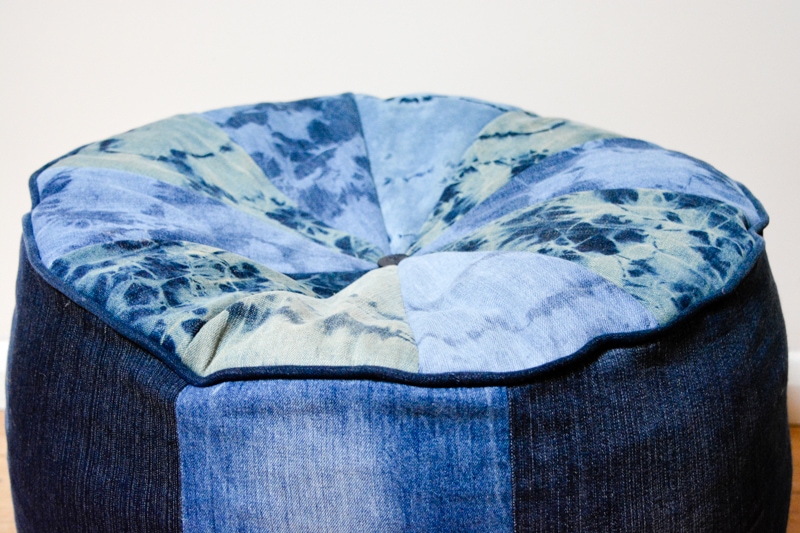 how to make a denim floor cushion