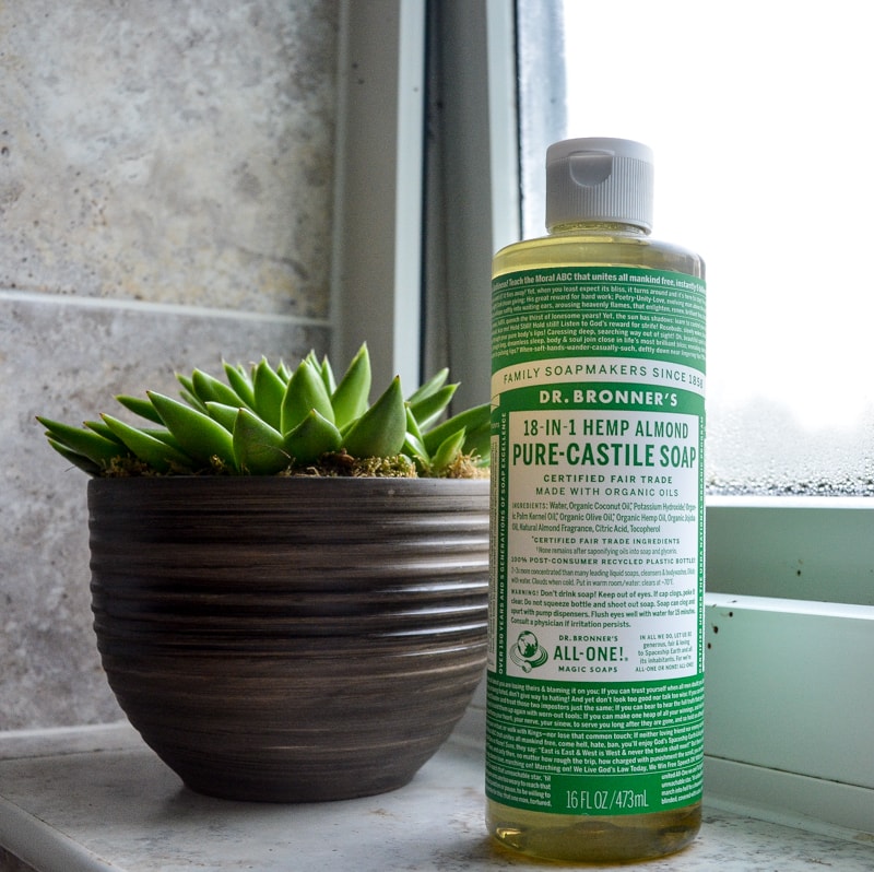 Decluttering with castile soap