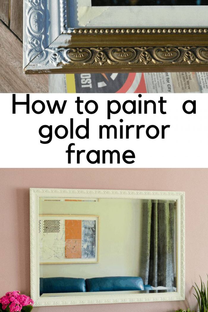 How to paint over a gold mirror frame VickyMyersCreations