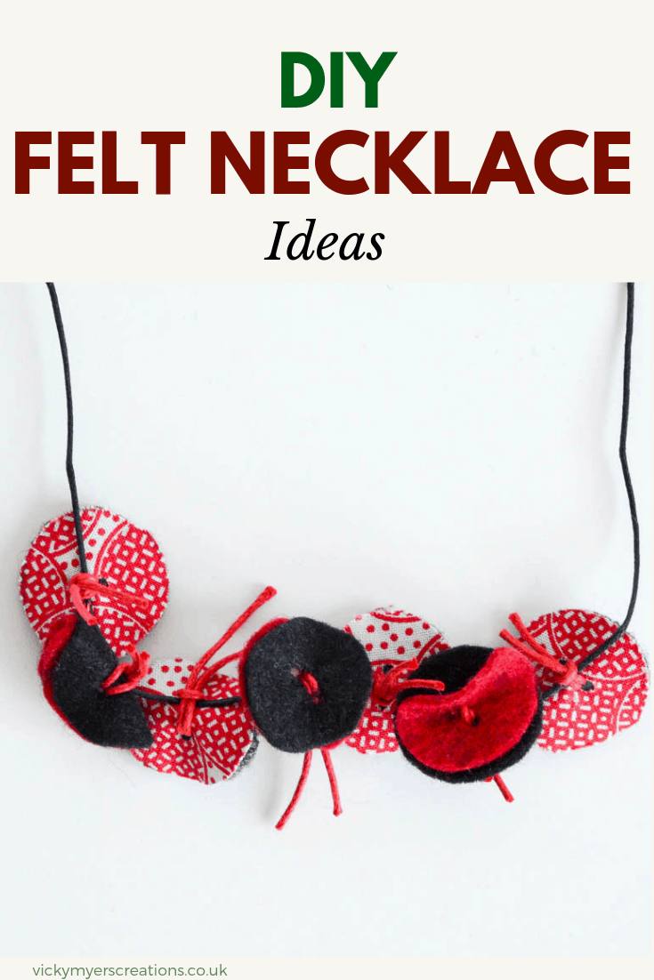 Learn some fun felt necklaces, selection of necklace ideas #DIYfeltnecklace 