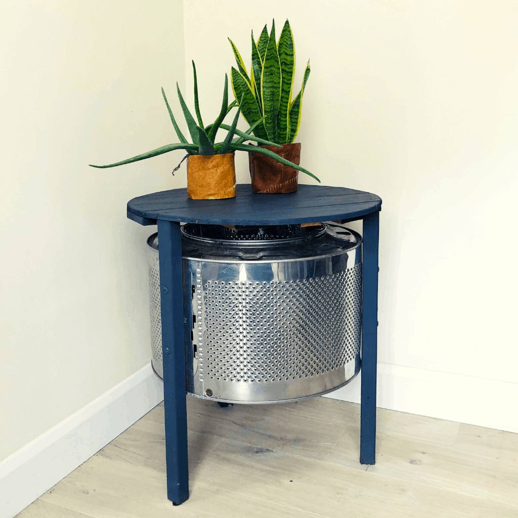 DIY Coffee Table made with an upcycle washing machine drum