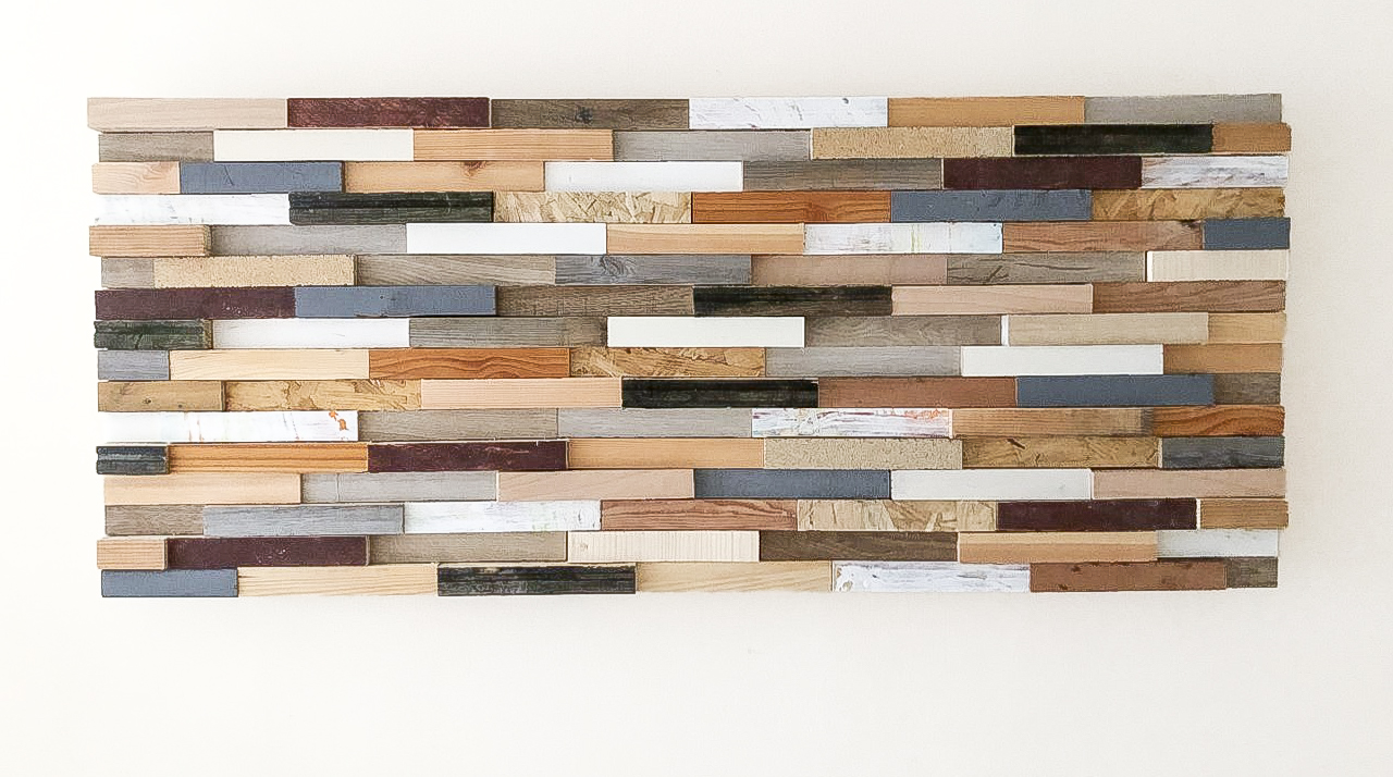 Super easy DIY scrap wood wall art, make the most of offcuts of wood and make a customised piece of wall art